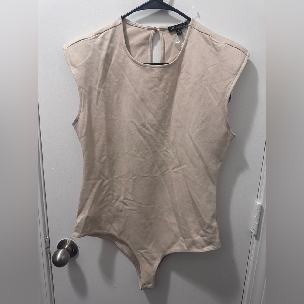 Shinestar Cream Sleeveless Bodysuit